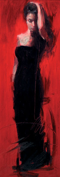 (image for) Handmade oil painting Copy paintings of famous artists Henry Asencio's scarlet beauty - Click Image to Close